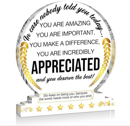 Appreciation Gifts Thank You Award Desk Decor for Coworkers Boss