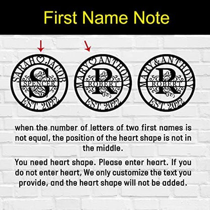 Personalized Metal Signs |Custom Monogram Name Sign | Wedding Gifts