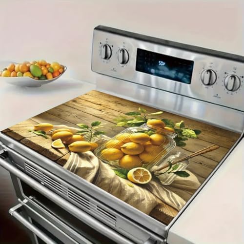 2D Flat Rustic Lemon Kitchen Stove Top Cover Protector Strong Kitchen