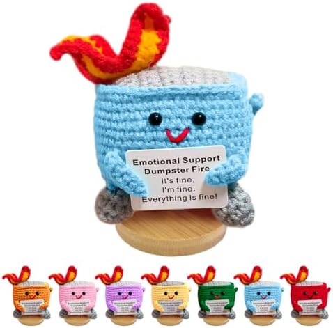 Emotional Support Dumpster Fire, Positive Crochet Gifts for Women