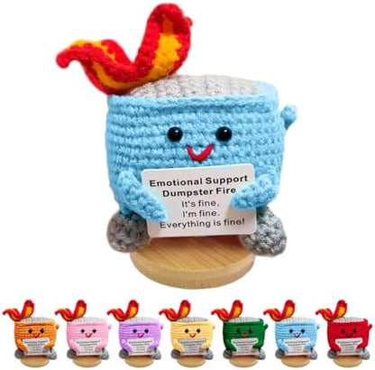 Emotional Support Dumpster Fire, Positive Crochet Gifts for Women