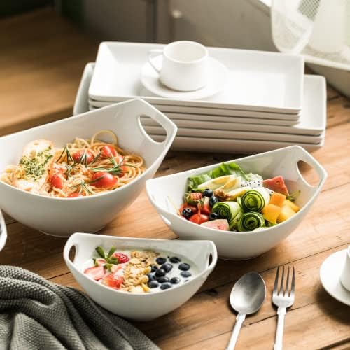 Gomakren White Serving Bowls for Entertaining, Porcelain Bowl with