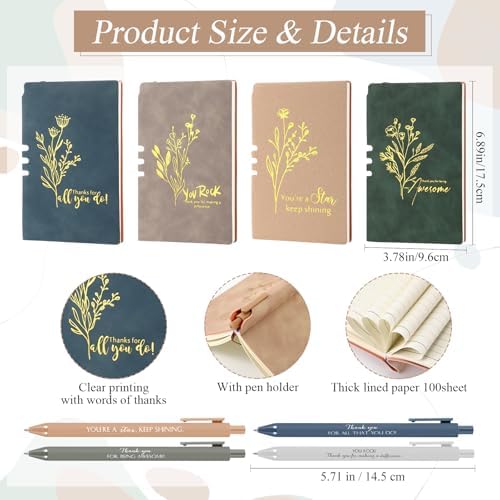 Didaey 4 Sets Employee Appreciation Gifts Set Mugs Journals Pens
