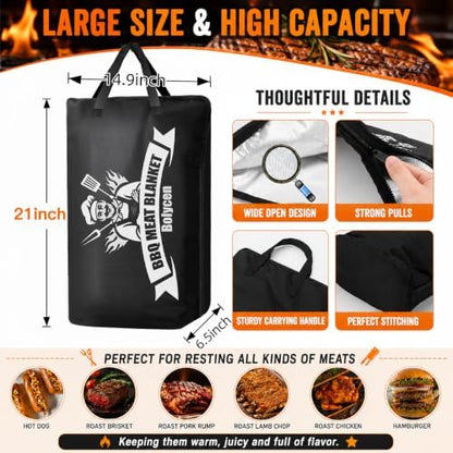 Bolycen Upgraded 21 in BBQ Blanket for Resting Meat, Insulated Brisket