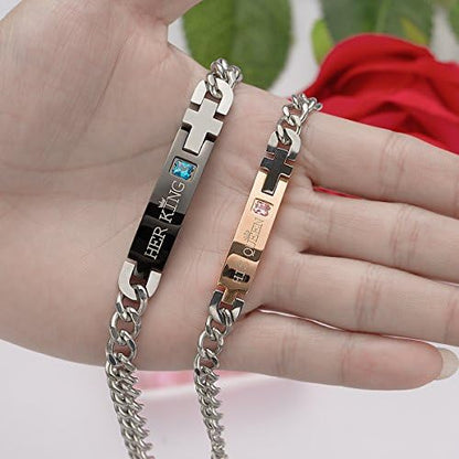 2 Pcs Valentine Couple Best Friend Bracelet Set Jewelry Gift for Men