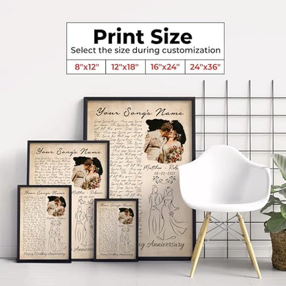 H-DEWALL Customized Song Lyrics Poster Family Portrait Gifts For