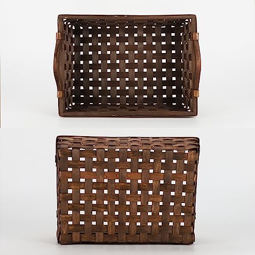 Kingwillow Rectangular Empty Wicker Gift Basket Wicker Tray