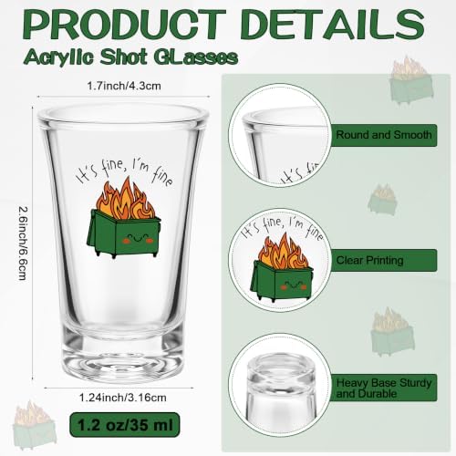 Roowest 10 Pcs Dumpster Fire Gifts for Coworker 1.18 oz Adults Acrylic