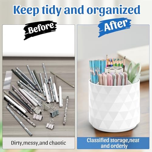 minimaliving Desk Organizer,Sparkling Diamond-like Pen Holder for Desk