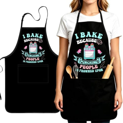 Funny Baking Apron for Women Men - Cute Cooking Aprons for Adults with