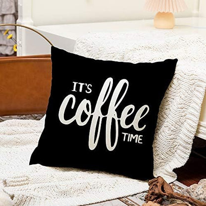 Ogiselestyle It's Coffee Time Motivational Sign Cotton Linen Home
