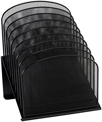 Safco Onyx Desk Organizer, 8 Tiered Vertical Compartments, Office and