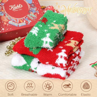 Trifabricy Fuzzy Socks, 5 Pairs Cute Chirstmas Fuzzy Socks for Women