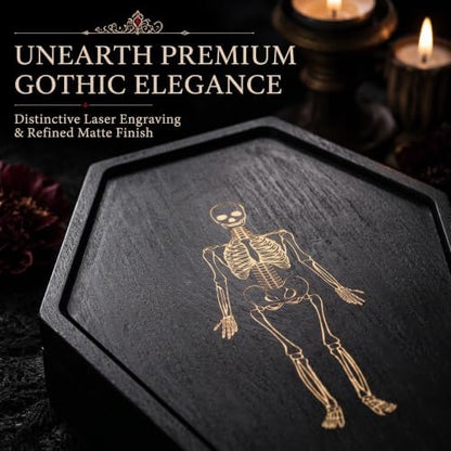 15.7" Halloween Serving Dish Tray - Skeleton Coffin Charcuterie Board