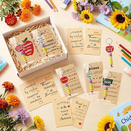 25 Sets Teacher Appreciation Week Gifts Bulk – Acrylic Apple Keychain
