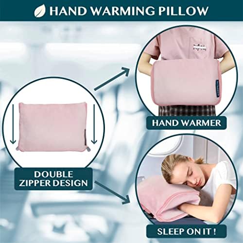 PAVILIA Travel Blanket Pillow, Soft Airplane Blanket 2-in-1 Combo Set