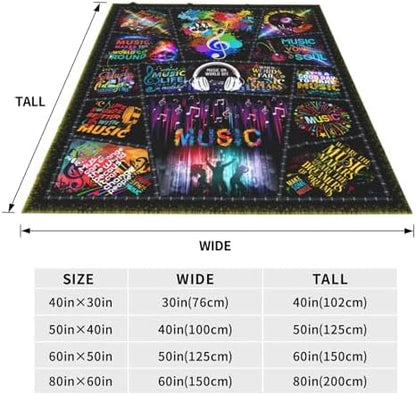 Music Gifts for Men Women,Music Blanket Gifts For Musical Lovers