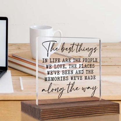 Inspirational Family Office Decor, The Best Things in Life Quote Sign