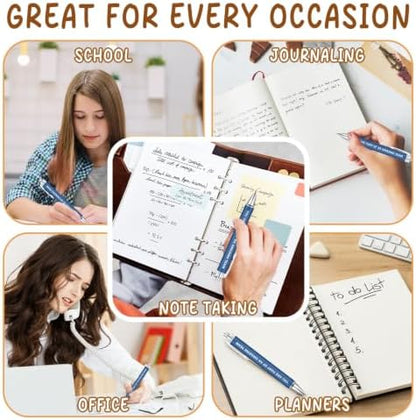6-Piece Appreciation Pen Set, Motivational Ballpoint Pens for