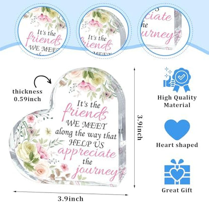 Heart-Shaped Acrylic Keepsake - Desk Decor for Women,Inspirational