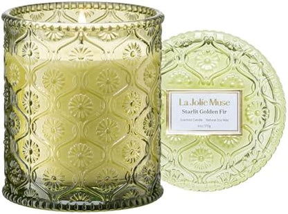 LA JOLIE MUSE Starlit Fir Pine Scented Candles for Home, Soy Wax 40