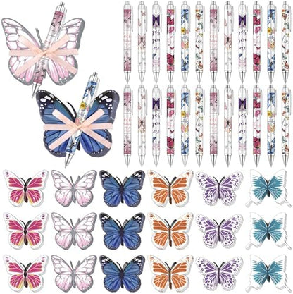 36 Sets 72Pcs Butterfly Sticky Notes with Pens Butterfly Lovers
