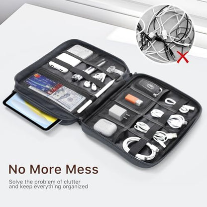 Dadanism Electronics Travel Organizer Case, Double Layers Cord