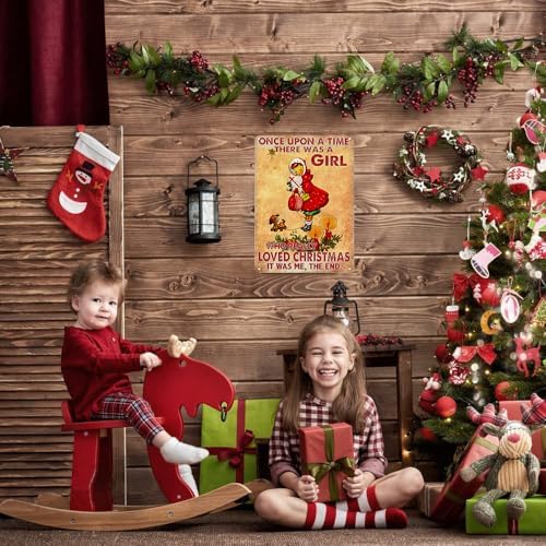 Joyline Women Girls Gifts Rustic Christmas Sign Just A Girl Who Loved