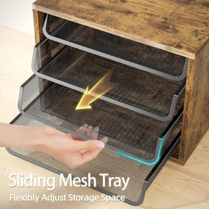 Simple Trending 4-Tier Desk File Organizer, Paper Organizer, Rustic