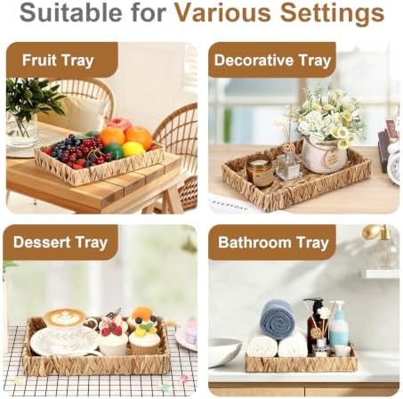 Hipiwe Wicker Key Baskets for Entryway Table Water Hyacinth Serving