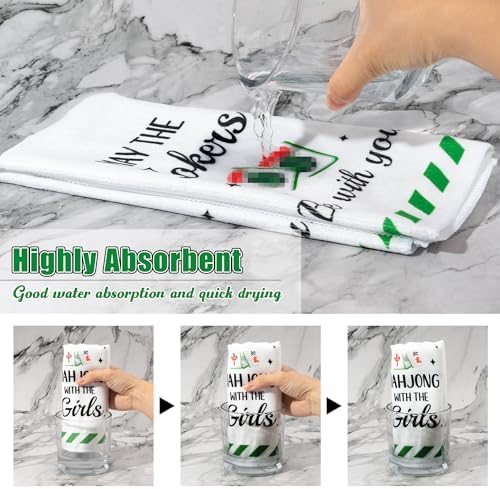 R HORSE Mahjong Kitchen Dish Towel - 5Pcs Mahjong Cleaning Dishcloth