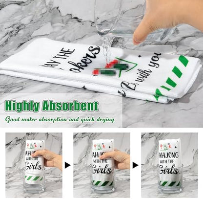 R HORSE Mahjong Kitchen Dish Towel - 5Pcs Mahjong Cleaning Dishcloth