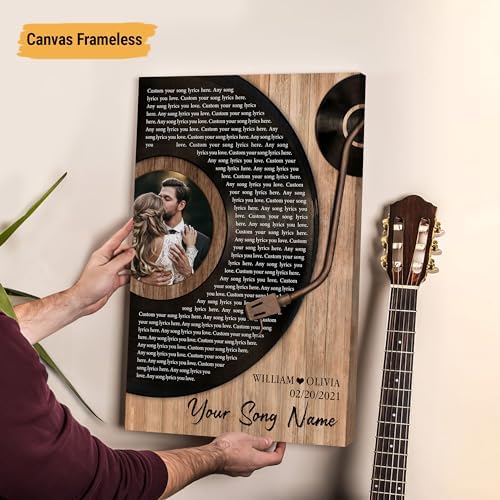 VICILO Husband Gifts - Customized Song Lyrics Canvas Framed