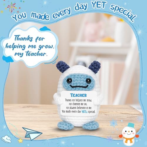 Teacher Appreciation Gifts for Women and Men, Crochet Thank You