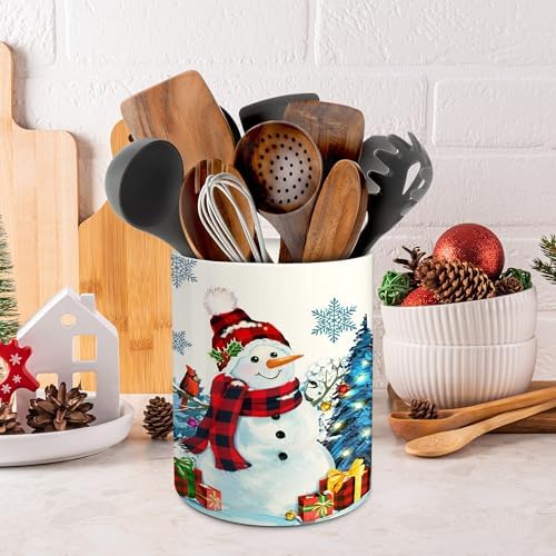 pinata Christmas Kitchen Decor, Christmas Snowman Ceramic Utensils
