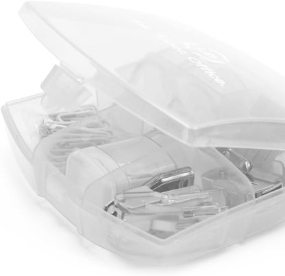 LD Clear Mini Office Supply Kit, Portable Case (Stapler, Scissors & More)