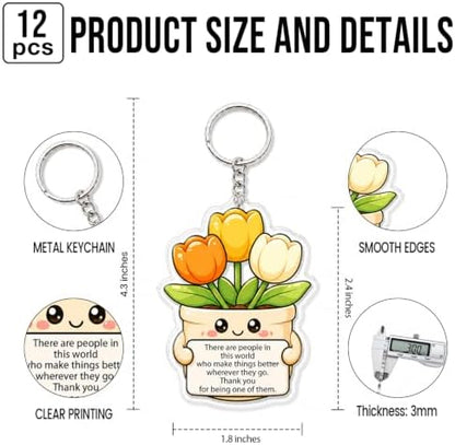 Inspirational Gifts Bulk for Women Teens Staff Positive Keychains