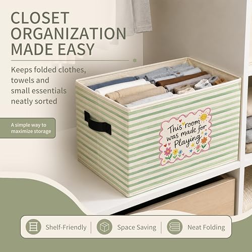 Play Room Storage Bins with Handles, Playroom Decor Essentials, This