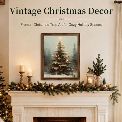 Vintage Christmas Tree Wall Decor, Christmas Decoration, Forest Wall