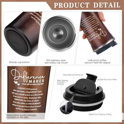 Pickmesh 3 Pcs Difference Maker Gift Journal Tumbler Set 17 oz A5