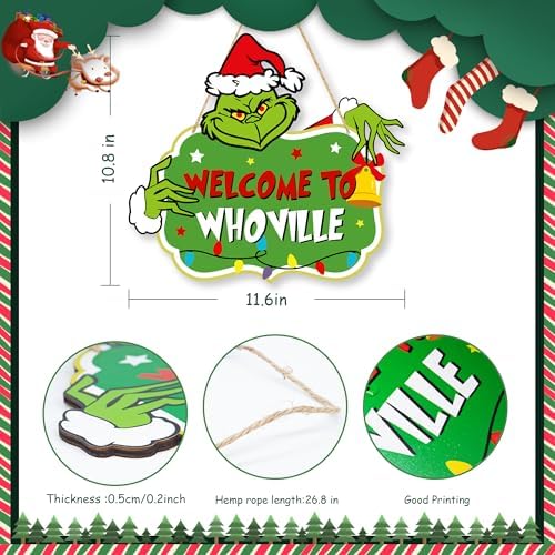 Christmas Decorations Hanging Signs Christmas Door Sign Welcome to