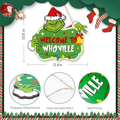 Christmas Decorations Hanging Signs Christmas Door Sign Welcome to