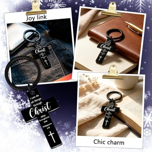 Christian Cross Keychain Inspirational Religious Gifts for Women Men