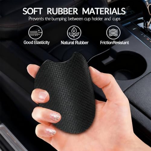 2PCS Red Ladybug Car Cup Holder Coasters Universal Anti-Slip Rubber