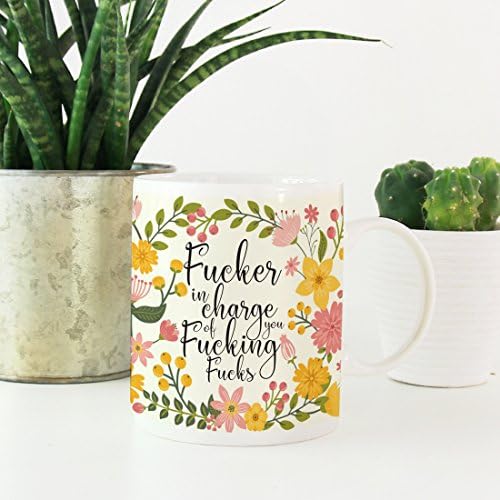Andaz Press 11oz. Floral Flowers with Funny Rude Quote Coffee Mug