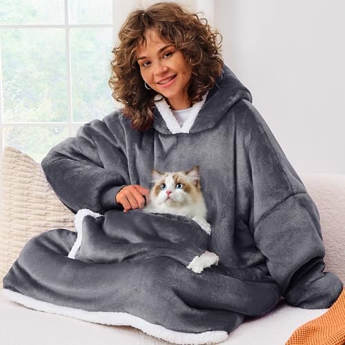 JOYWOO Wearable Blanket Hoodie, Birthday Gifts for Women Men Mom