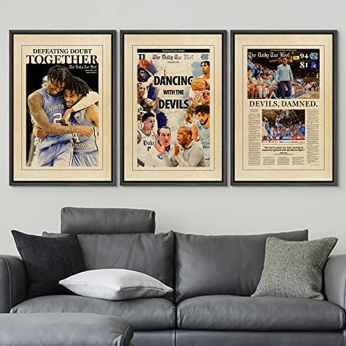 wall26 Framed Canvas Print Wall Art Set Duke North Carolina Basketball