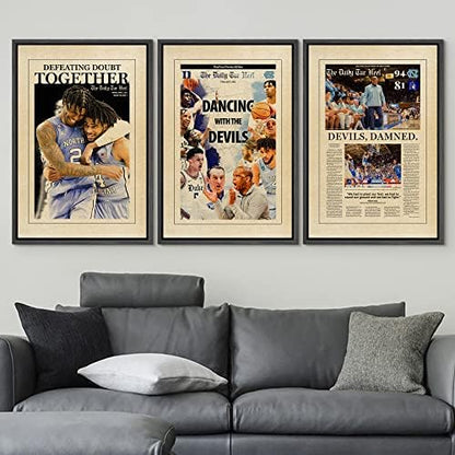 wall26 Framed Canvas Print Wall Art Set Duke North Carolina Basketball
