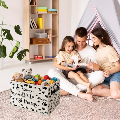 Dog Grandparents Gifts Foldable Storage Bins Box with Handles, Dog