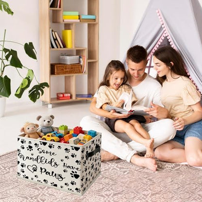 Dog Grandparents Gifts Foldable Storage Bins Box with Handles, Dog